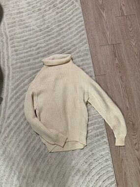 Wilfred Cream Turtleneck Knit Sweater